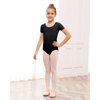 Stelle Leotard for Girls Toddler Ballet Leotards Dance Gymnastics Outfits with Bow Back (Black, 4T)