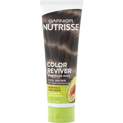 Garnier Hair Color Nutrisse Color Reviver 5 MIN Color Mask, Cool Brown for Color Treated Hair to Nourish & Fight Brass (For Brown Hair), 4.2 Fl Oz, 2 Count (Packaging May Vary)