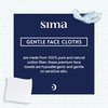 Sima Disposable Face Towels for Drying - 100% Cotton Face Wipes 50 Pack - Biodegradable Makeup remover for sensitive Skin, Gentle Clean facial cloth - Ultra-Soft & Lint-Free, Cruelty Free