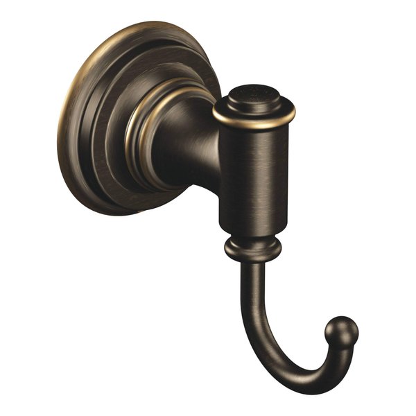 Moen DN9103BRB Ellsworth Single Robe Hook, Mediterranean Bronze