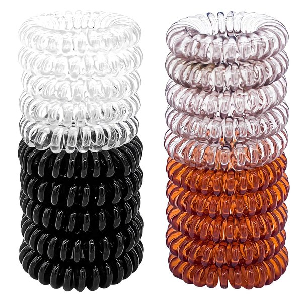 PohodlnArte 20 Pcs Spiral Hair Ties nvisibobble hair ties coil hair ties phone cord hair ties spiral ponytail holders Ponytail Holders hair accessories for women