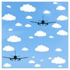 31pc Cloud Wall Stickers and 2pc Black Airplanes Decor Wall Decals for Nursery Kids Room Decor, CUNYA Vinyl Removable Clouds Wall Art Stickers Home Decoration (Mix Size 4-10 inch)