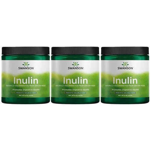 Swanson Inulin - Prebiotic Soluble Fiber Powder Promoting Digestive Health - Naturally Occurring FOS from Chicory Root Supporting Overall Gut Performance - (8 oz Each) 3 Pack