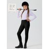 Willit Girls Horse Riding Pants Tights Kids Equestrian Breeches Knee-Patch Youth Schooling Tights Zipper Pockets Black M