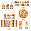 BANBALLON 110 PCS Thanksgiving Party Favors Autumn Party Supplies with Key Chains Button Pins Stickers Rubber Bracelets for Fall Party Favors Decorations Classroom Prizes