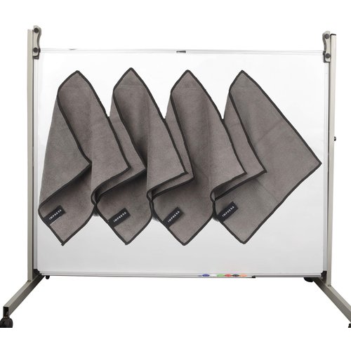 IMPRESA 4 Pack Magnetic Cleaning Cloth Dry Erasers for White Boards - Extra Strong Magnet - Compatible with All Whiteboards - Ideal for Classroom, Home & Office Use -Reusable & Washable- 10'' X 10''