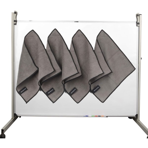 IMPRESA 4 Pack Magnetic Cleaning Cloth Dry Erasers for White Boards - Extra Strong Magnet - Compatible with All Whiteboards - Ideal for Classroom, Home & Office Use -Reusable & Washable- 10'' X 10''