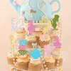 24 PCS Alice In Wonderland Cupcake Toppers Glitter Bowl Key Clock Fairy Eat Me Cupcake Picks Tea Party Cake Decorations for Baby shower Kids Boys Girls Birthday Party Supplies