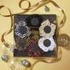 The Original Scrunchie® Six Days of Scrunchies Glamour Gift Set Includes 6 Unique Designs: Tan Dot Chiffon, White Velour, Black Velvet, Black & White Striped Satin, Beige Corduroy in Presentation Box