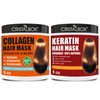 2 Pack Collagen Hair Mask & Keratin Hair Mask,Hydrating Argan Oil Hair Repair Treatment Deep Conditioner Hair Protein Treatment for Dry Damaged Hair,Natural Keratin Hair Treatment Hair Masque
