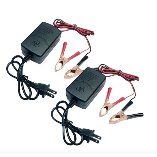 KHUI-UAH 2Pc 12V Battery Charger and Maintainer with Short Circuit Protection and Smart 3 Stage Charging,Trickle Charger for Motorcycle,ATVs,Car,Truck,SUV,RV Mowers and Deep Cycle Batteries