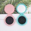 Aeyistry 2 Pcs Round Travel Hair Brush Mini Hair Comb with Make up Mirror Portable Folding Hair Brush for Travel(Pink,Blue)