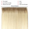 ABH AMAZINGBEAUTY HAIR Sew in Rooted Hand Tied Weft Hair Extensions, Weft Hair Extensions Human Hair Weave in Extensions for Women, Platinum Blonde With Ash Brown Base Color R8-60, 50 Gram, 20 Inch