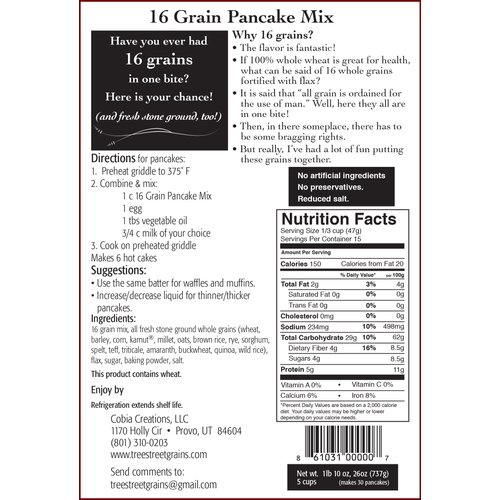 16 Grain Pancake Mix by Tree Street Grains