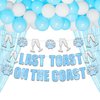 JeVenis Blue Last Toast On The Coast Banner Beach Bach Banner Beach Bachelorette Party Decorations Coastal Bach Party Supplies