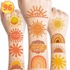 Sun First Temporary Tattoos Boho Sun Party Decorations Favors Supplies Sunshine Themed Cute Stickers 8 Sheets 96 PCS Gifts for Baby Girls Boys Class School Carnival