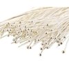 Silver Plated Quality Brass Ball Head Pins for Jewelry Making, Earrings - Hypoallergenic (50mm x 22 Gauge) 2 Inch