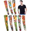iToolai Temporary Tattoo Sleeves for Men, 8 pcs Set UV Protection Cooling Chic Arm Sleeves Slip on(Flowery Designs)