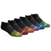 Saucony Men's Multi-Pack Mesh Ventilating Comfort Fit Performance No-Show Socks, Fashion Tipped Black (6 Pairs), 8-12