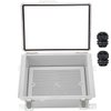 Zulkit Junction Box IP67 Waterproof Electrical Box Hinged Clear Cover Stainless Steel Latch Plastic Enclosure for Project w Mounting Plate Wall Bracket and 2 Cable Gland 8.7"x6.7"x4.3"/220x170x110mm