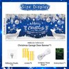 Trgowaul Christmas Garage Door Decorations, Blue Snowflake Holiday Large Christmas Garage Door Cover, Xmas Garage Door Banner, Happy New Year Outdoor Garage Party Supply Photography Background 7x16ft