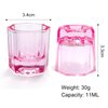2 Pack Dappen Dish Cups for Nail Art Acrylic Liquid, Pink Glass Nail Monomer Liquid Bowl Dampen Dish Acrylic Powder Holder, Acrylic Glass Jar for Nails (HJ-NAPB055-Pink-2pcs)