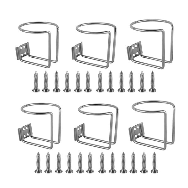 6pcs Stainless Steel Boat Ring Cup Drink Holder for Marine Yacht Truck RV Car Trailer Hardware for Universal Drinks Holders (6)