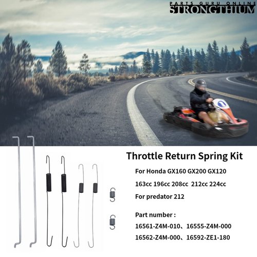 Strongthium Throttle Return Spring Kit Carburetor Governor Connecting Rod Speed Control Spring for Honda GX160 GX200 GX120 196cc 200cc 212cc 208cc 224cc