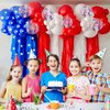 BAUANOOY Red White and Blue Balloons, 60pcs 12 Inch Red White and Blue Decorations with Confetti Balloons for Independence Day Patriotic Anniversary Veterans Day Graduation Birthday Party Decorations