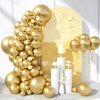 EMART 100pcs Metallic Gold Balloons 12 Inch with Ribbon, Latex Party Balloons Helium Quaility for Birthday, Wedding, Baby Shower, Balloon Garland Arch, Graduation, Christmas Decor