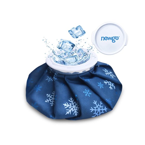 NEWGO Ice Pack Small Ice Bag for Injury Reusable, Fillable Ice Bag with Wide Mouth, Hot Water Bag for Pain Relief, Swelling, Wisdom Teeth, Headache, Sore Jaw, Throbbing (6 Inch)