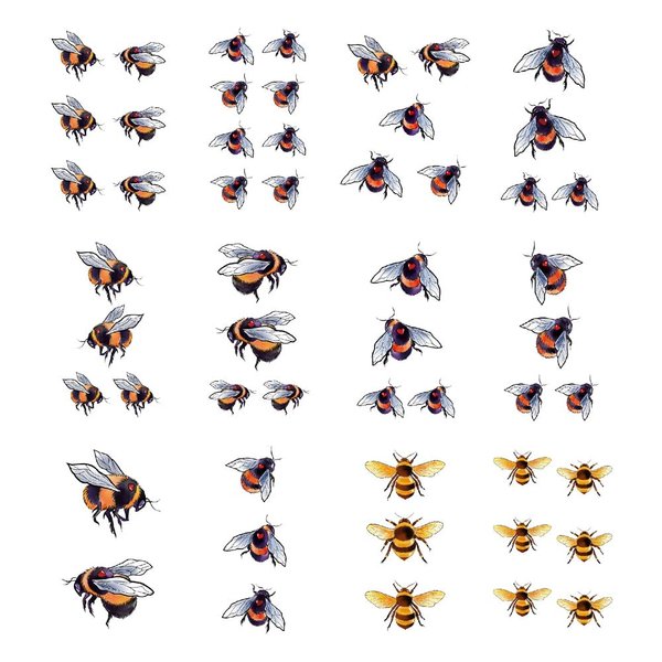 SanerLian Bee Insect Temporary Tattoo Sticker Ladybug Cartoon Fake Cartoon Boys Girls Kids Hand Arm Party Favor Waterproof 10.5X6cm Set of 12 (SF170)