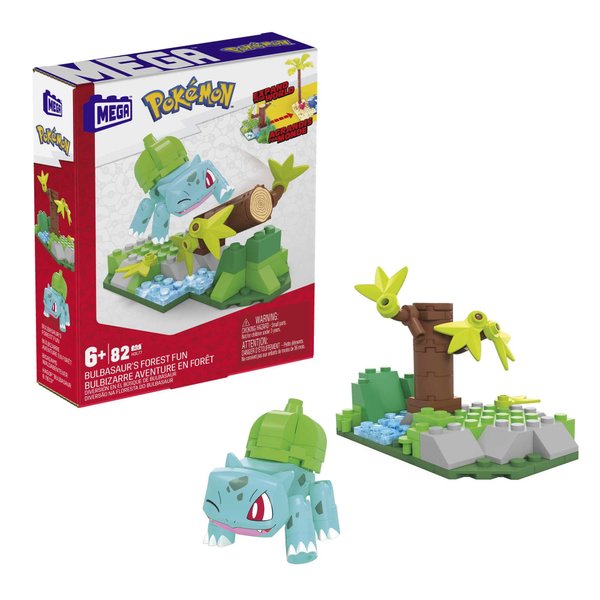 Mega Pokémon Building Toys Set, Bulbasaur’s Forest Fun with 82 Pieces, 1 Poseable Character, for Kids