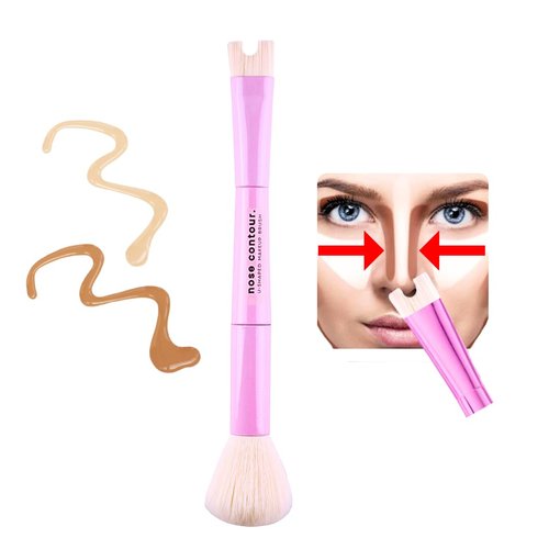 Katelia Beauty Nose Contour Makeup Brush for Sculpting and Defining Nose Contour, Precision Duo Contour Brush, Innovative and Unique Dual-Ended Brush U-Shaped Nose Contour Brush for Easy Nose Contour