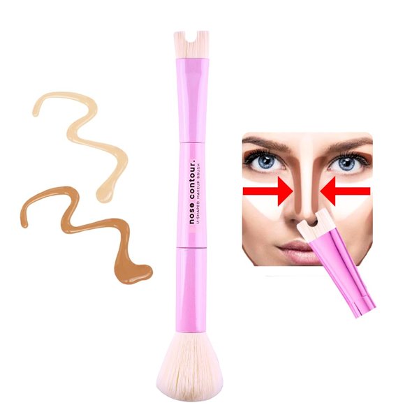 Katelia Beauty Nose Contour Makeup Brush for Sculpting and Defining Nose Contour, Precision Duo Contour Brush, Innovative and Unique Dual-Ended Brush U-Shaped Nose Contour Brush for Easy Nose Contour