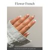 AutyaMee Semi Cured Gel Nail Strips (Flower French)-20 PCS Gel Nail Stickers | Gel Nail Wraps | UV Light Required, Salon Quality & Easy to Use