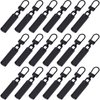OIIKI 18PCS Luggage Zipper Pull, Zipper Tab Replacement, Alloy Zipper Pulls Extenders, Detachable Zipper Pull Extension for Clothing, Luggage, Backpacks -Black
