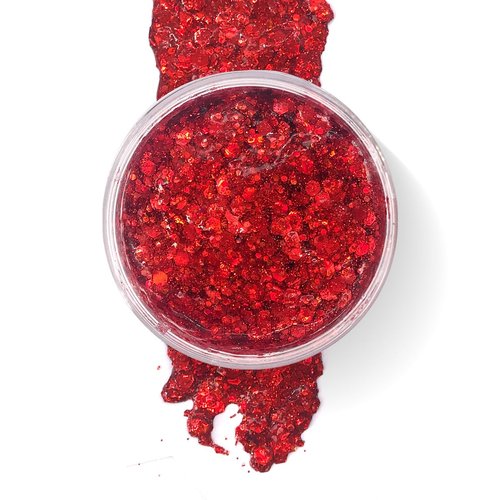 Red - Holographic Body Glitter Gel for Body, Face, Hair - Vegan & Cruelty Free - Electric Bliss Beauty (Red)