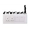 Adam Victor Removable Switch Sticker, 2 Pcs Lovely Girl and Cats Cartoon Wall Sticker, Light Switch Decor Decals, Family DIY Kids Bedroom Office Home Car Decoration