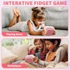 Intoypad Pop Game Light Up Fidget Toy for Kids, 6 Modes LED Screen Quick Push Pop Game Controller Electric Fidget Popper Game Quick Push Bubble Game Birthday Toys for Girls Pink
