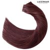 Lacer Natural Human Hair Tape in Extensions Invisible Double Sided Straight Red Wine Burgundy #99J Glue In Hair Extensions Human Hair 50g 20pcs 18 Inch