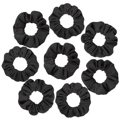 Minihope Antislip Scrunchies for Hair, Hair Ouchless Painfree Women's Hair Scrunchie, Elastics, Hair Accessories for Women, Ponytail Holder for Girls, Black, 8 Pack…