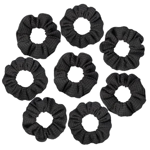 Minihope Antislip Scrunchies for Hair, Hair Ouchless Painfree Women's Hair Scrunchie, Elastics, Hair Accessories for Women, Ponytail Holder for Girls, Black, 8 Pack…