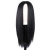 QITAQOTA Long Black Wigs Black Wigs for Women Yaki Wigs None Lace Kinky Straight Wig Synthetic Wigs Hair Replacement Wigs 26 Inch