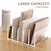 SANRUI Acrylic Desk File Organizer Holder, 5 Upright Clear Desktop Mails Sorter Document Magazine Storage Organization Letter Folder Racks for Home, Office & Classroom