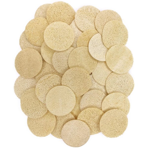 36 pcs/Set Natural Exfoliating Face Pad Loofah Sponge Facial Brush - Makeup Remover - Shower Scrubber - Remove Dead Skin - Body Bath Spa for Men & Women - Renewable Resource - Pack of 36