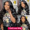 Nognut 20 Inch HD Transparent Lace Frontal Wigs Human Hair 13x6 Body Wave Lace Front Wigs Human Hair Pre Plucked 180% Density Glueless Wigs Human Hair for Women