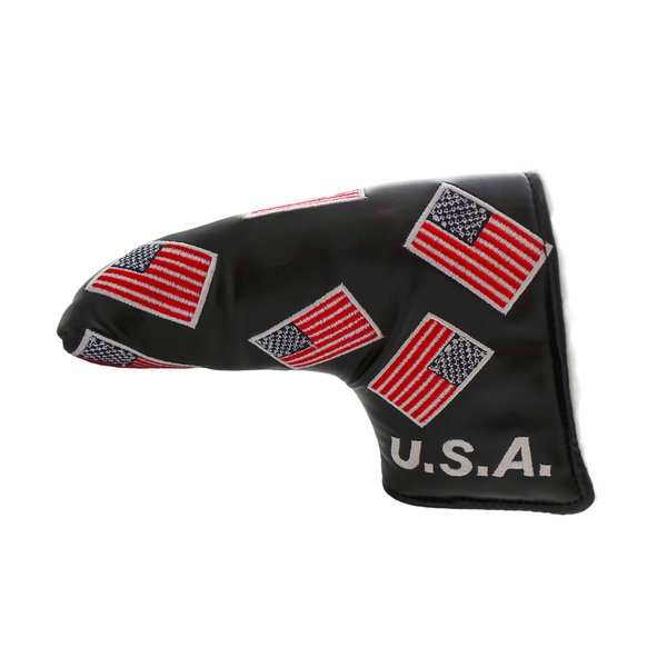 USA Patriotic Golf Putter Cover Head Covers Black Red White Blue blade Style Classic Traditional Headcover Putters Limited Edition