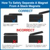 TRYMAG Strong Neodymium Black Magnets Bar, 12 Pack Powerful Rare Earth Magnets with Double-Sided Adhesive, Waterproof Black Magnetic Magnet Strips Heavy Duty for Kitchen, DIY, Office - 60 x 10 x 3 mm