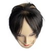 AYunhe Clip In Baby Hair Air Bang Natural Human Hair Side Bangs Invisible Edge Replacement Fringe Forehead Hairline For Women Glueless Hair Extensions (Black, Lace 13x5 cm)